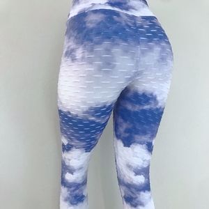 Brazilian Textured Leggings Tie Dye BLUE/WHITE